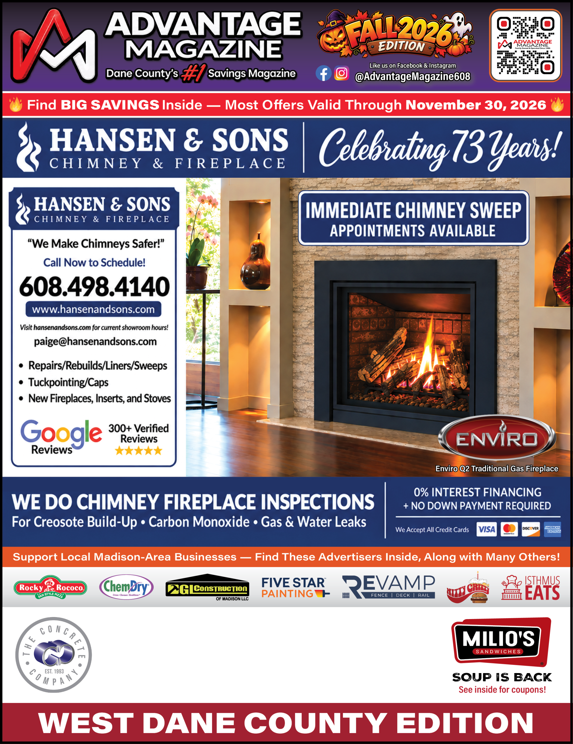 Cover - Hansen & Sons ADV933-34 WEST Spring 2026 West Zone Cover